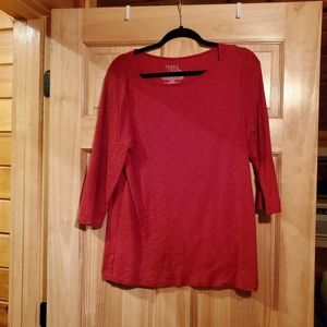 Large Red Time and Tru Boatneck T-Shirt